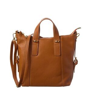 Italian Leather Top Handle Bag, Brown